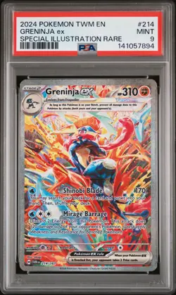 2024 POKEMON TWM SPECIAL ILLUSTRATION RARE #214 GRENINJA EX PSA 9 - Image 1