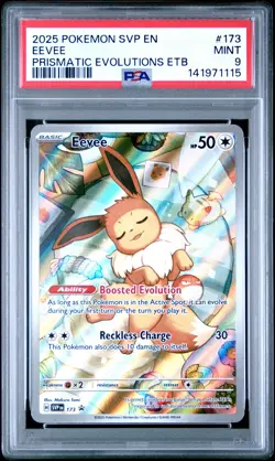 2025 POKEMON SVP PRISMATIC EVOLUTIONS ETB PROMO #173 EEVEE PSA 9 - Image 1
