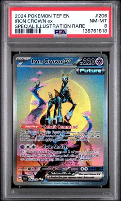 Iron Crown EX 206/162 Special Illustration Rare Pokemon PSA 8 *818 - Image 1