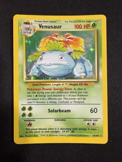 Pokemon Venusaur Base Set 15/102 Holo 1999 WOTC TCG Card - LP - Image 1