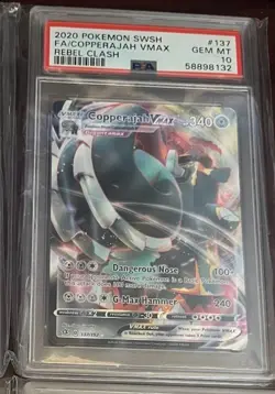 2020 Pokemon Sword & Shield Rebel Clash #137 Full Art Copperajah VMAX PSA 10 Gem - Image 1