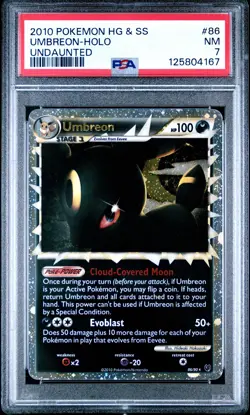 2010 POKEMON HEARTGOLD & SOULSILVER UNDAUNTED #86 UMBREON-HOLO PSA 7 - Image 1