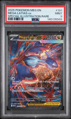 2025 Pokemon MEG EN Mega Latias Ex Special Illustration Rare #181 PSA 9 Mint - Image 1