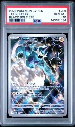 2025 POKEMON SVP EN-SV BLACK STAR PROMO #209 THUNDURUS PSA 10 - Image 1