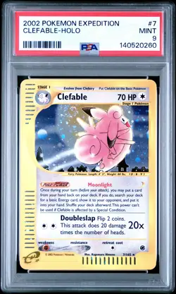 2002 POKEMON EXPEDITION #7 CLEFABLE-HOLO PSA 9 - Image 1