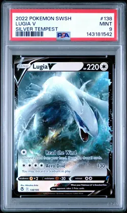 2022 POKEMON SWORD & SHIELD SILVER TEMPEST #138 LUGIA V PSA 9 - Image 1