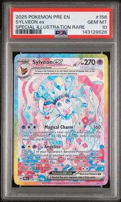 2025 POKEMON PRE EN-SPECIAL ILLUSTRATION RARE #156 SYLVEON EX PSA 10 - Image 1