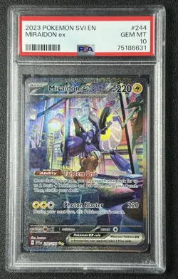 MIRAIDON EX PSA 10 2023 POKEMON SVI EN #244/198 SPECIAL ILLUSTRATION RARE 631 - Image 1