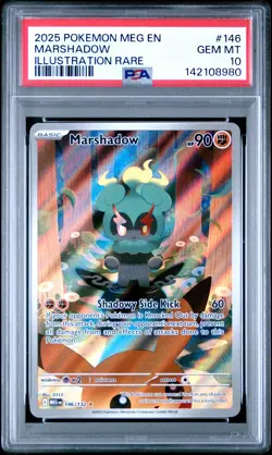 2025 POKEMON MEG EN-MEGA EVOLUTION ILLUSTRATION RARE #146 MARSHADOW PSA 10 - Image 1