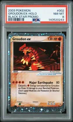 2003 POKEMON BLACK STAR PROMO #002 GROUDON EX-HOLO PSA 8 - Image 1