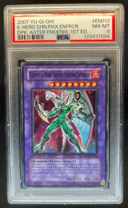2007 Yu-Gi-Oh! 1st Edition Elemental Hero Shining Enforcer #DP05-EN013 PSA 8 - Image 1
