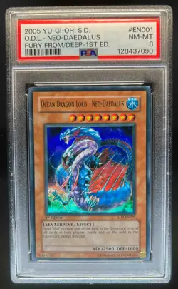 2005 Yu-Gi-Oh! 1st Edition Ocean Dragon Lord Neo-Daedalus #SD4-EN001 PSA 8 - Image 1