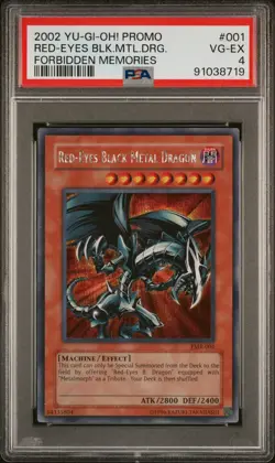 2002 YU-GI-OH! FMR-FORBIDDEN MEMORIES PROMO RED-EYES BLACK METAL DRAGON PSA 4 - Image 1