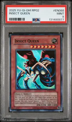 2025 YU-GI-OH! RP02-RETRO PACK 2 #EN088 INSECT QUEEN PSA 9 - Image 1