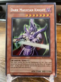 2004 Yugioh Reshef of Destruction Dark Magician Knight ROD-EN001 Secret Rare - Image 1