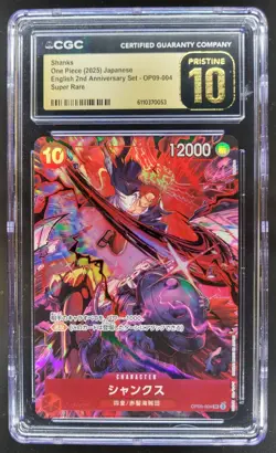 2025 ONE PIECE CCG JAPANESE SHANKS SUPER RARE OP09-004 CGC 10 PRISTINE C PT - Image 1