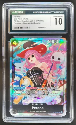 2025 ONE PIECE CCG PERONA ALTERNATE ART OP10-092 CGC 10 B PT - Image 1