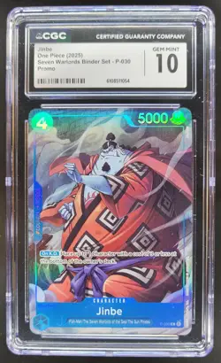 2025 ONE PIECE CCG JINBE SEVEN WARLORDS PROMO P-030 CGC 10 B PT - Image 1