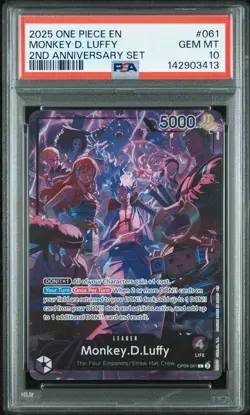 2025 ONE PIECE ENGLISH VERSION 2ND ANV SET #061 MONKEY D. LUFFY PSA 10 - Image 1