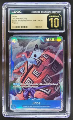 2025 ONE PIECE CCG JINBE SEVEN WARLORDS PROMO P-030 CGC 10 PRISTINE B PT - Image 1