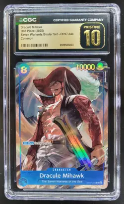 2025 ONE PIECE CCG DRACULE MIHAWK OP07-044 CGC 10 PRISTINE D PT - Image 1