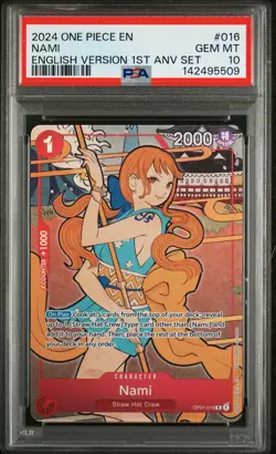 2024 ONE PIECE ENGLISH VERSION 1ST ANV SET #016 NAMI PSA 10 - Image 1