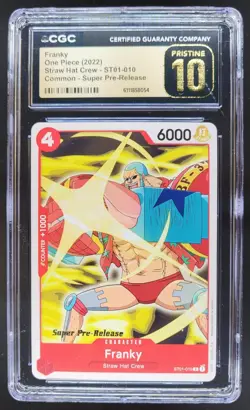2022 ONE PIECE CCG FRANKY SUPER PRE-RELEASE ST01-010 CGC 10 PRISTINE A PT - Image 1