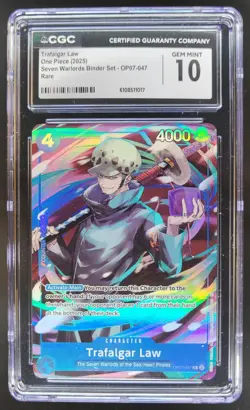 2025 ONE PIECE CCG TRAFALGAR LAW RARE OP07-047 CGC 10 B PT - Image 1