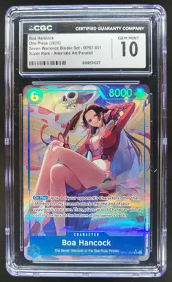 2025 ONE PIECE CCG BOA HANCOCK SUPER RARE ALT ART OP07-051 CGC 10 C PT - Image 1
