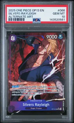 2025 ONE PIECE OP13-CARRYING ON HIS WILL ALTERNATE ART SILVERS RAYLEIGH PSA 10 - Image 1