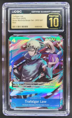 2025 ONE PIECE CCG TRAFALGAR LAW RARE OP07-047 CGC 10 PRISTINE B PT - Image 1