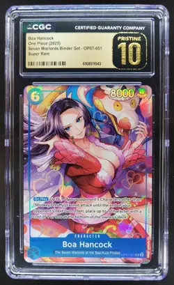 2025 ONE PIECE CCG BOA HANCOCK SUPER RARE OP07-051 CGC 10 PRISTINE C PT - Image 1