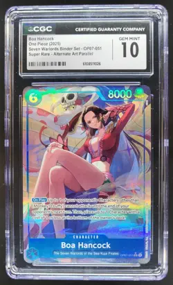 2025 ONE PIECE CCG BOA HANCOCK SUPER RARE ALT ART OP07-051 CGC 10 D PT - Image 1