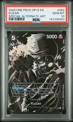 2025 ONE PIECE OP12-LEGACY OF THE MASTER SPECIAL ALTERNATE ART #082 KUZAN PSA 10 - Image 1