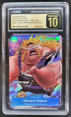 2025 ONE PIECE CCG EDWARD WEEVIL RARE PROMO EB01-023 CGC 10 PRISTINE B PT - Image 1