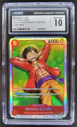 2025 ONE PIECE CCG MONKEY D. LUFFY SUPER RARE ST21-014 CGC 10 C PT - Image 1