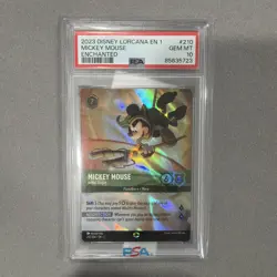 DISNEY LORCANA 2023 EN1 MICKEY MOUSE ARTFUL ROGUE ENCHANTED 210/204 PSA 10 - Image 1
