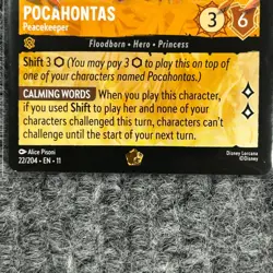 Disney Lorcana Winterspell Pocahontas Peacekeeper 22/204 Legendary NM/Mint - Image 4