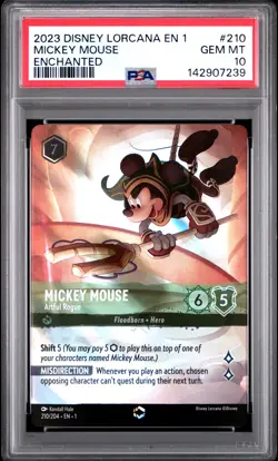 2023 DISNEY LORCANA EN 1-THE FIRST CHAPTER ENCHANTED MICKEY MOUSE PSA 10 - Image 1
