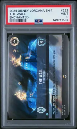 2024 DISNEY LORCANA EN 4-URSULA'S RETURN ENCHANTED #222 THE WALL PSA 9 - Image 1