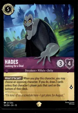 Whispers in the Well Disney Lorcana TCG Hades Legendary 56/204 - 21526* - Image 1