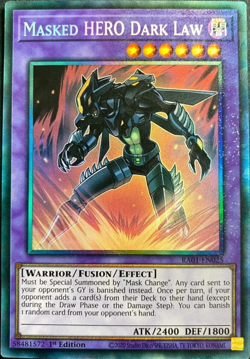Masked HERO Dark Law - RA01-EN025 Collector’s Rare 1st Edition YuGiOh TCG Card - Image 1