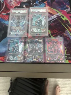 dragon ball super fusion world lot of 5 cards slabs and singles - Image 1
