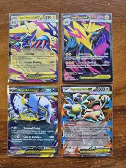 Pokemon TCG Mega Evolution Card Lot Of 4 Mega Ex (Manectric, Absol, More) - Image 1