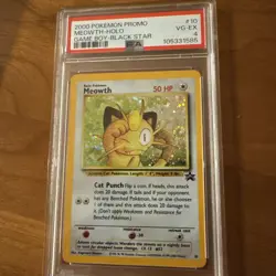 Vintage 2000 Meowth Holo Game Boy Black Star Promo PSA 4 Graded Pokemon Card #10 - Image 1
