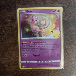 Mew 11/25 SWSH Celebrations Holo Rare Pokemon TCG Card Great Condition Mint - Image 1