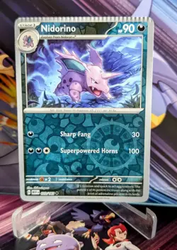 Pokemon Scarlet & Violet 151 Nidorino 033/165 reverse Holo Crimped Error Card - Image 1