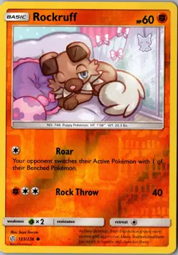 Rockruff Reverse Holo 123/236 Common SM12 SM - Cosmic Eclipse LP-NM Pokemon Card - Image 1