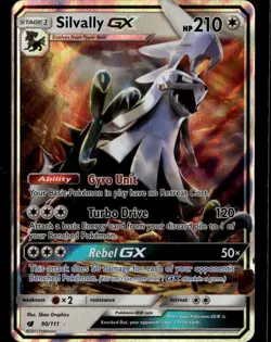 Silvally GX Ultra Rare SM - Crimson Invasion 90/111 Colorless Holo Pokemon Card - Image 1