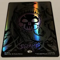 🌟 Swamp SpiderMan 🕸 RAISED FOIL Secret Lair Venom Symbiote Lands MTG 🌟 - Image 1